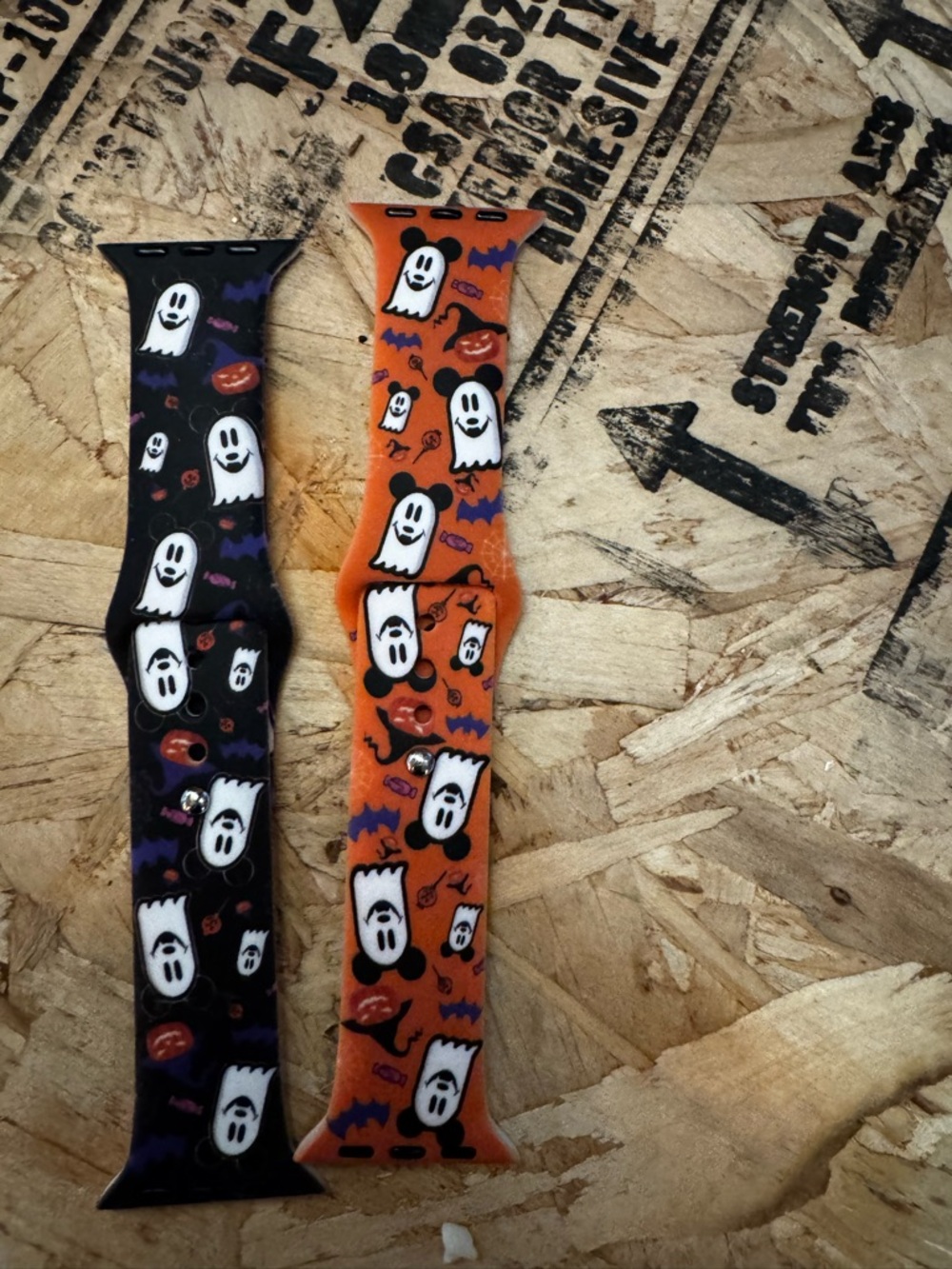 Halloween Ghost Silicone Watch Bands - Orange & Black